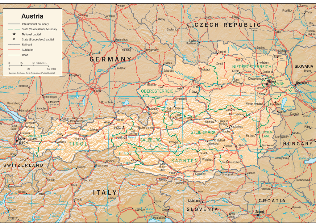Lais Puzzle - Physische Landkarte Österreich - 1.000 Teile p-139621