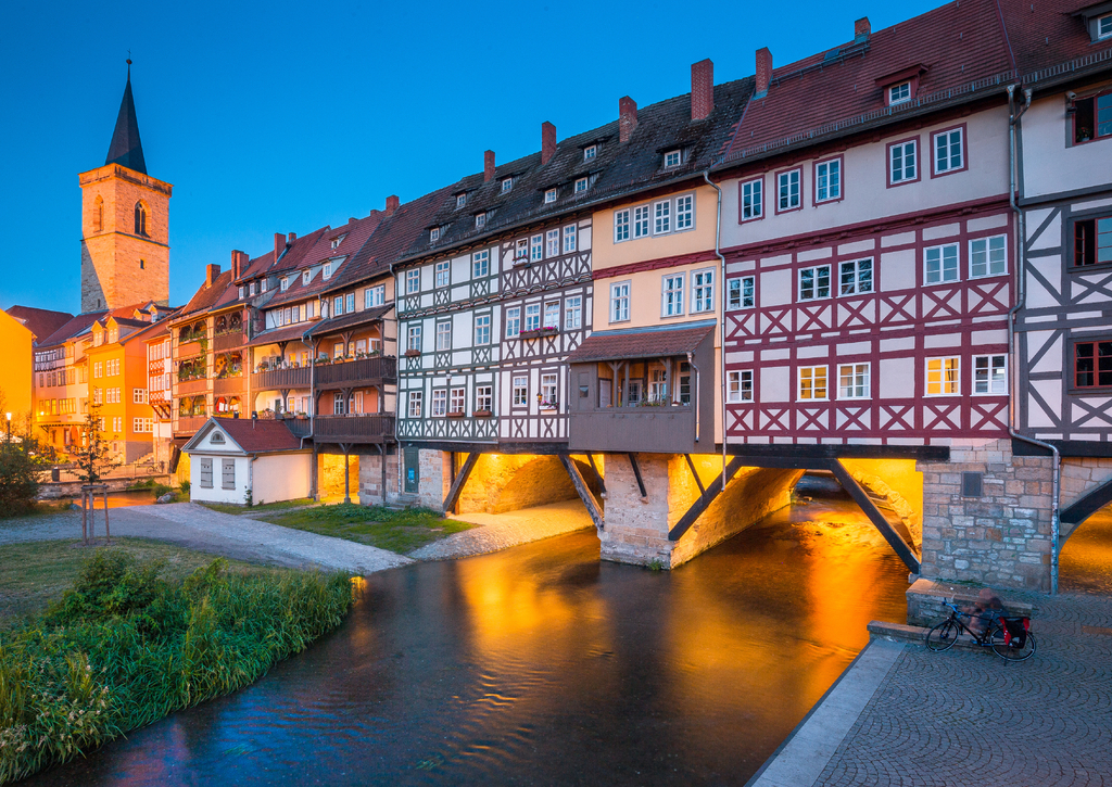 Lais Puzzle - Ansicht von Erfurt mit der berühmten Krämerbrücke, Thüringen. Deutschland. - 100, 200, 500 & 1.000 Teile p-237788