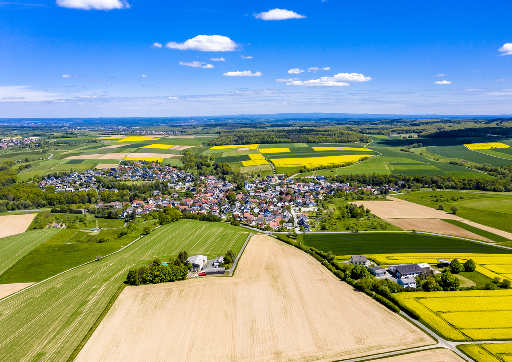 Lais Puzzle - Blick auf Landwirtschaft mit Getreidefeldern und Rapsanbau, Usingen, Schwalbach, Hochtaunuskreis, Hessen, Deutschland. - 100, 200, 500 & 1.000 Teile p-237833