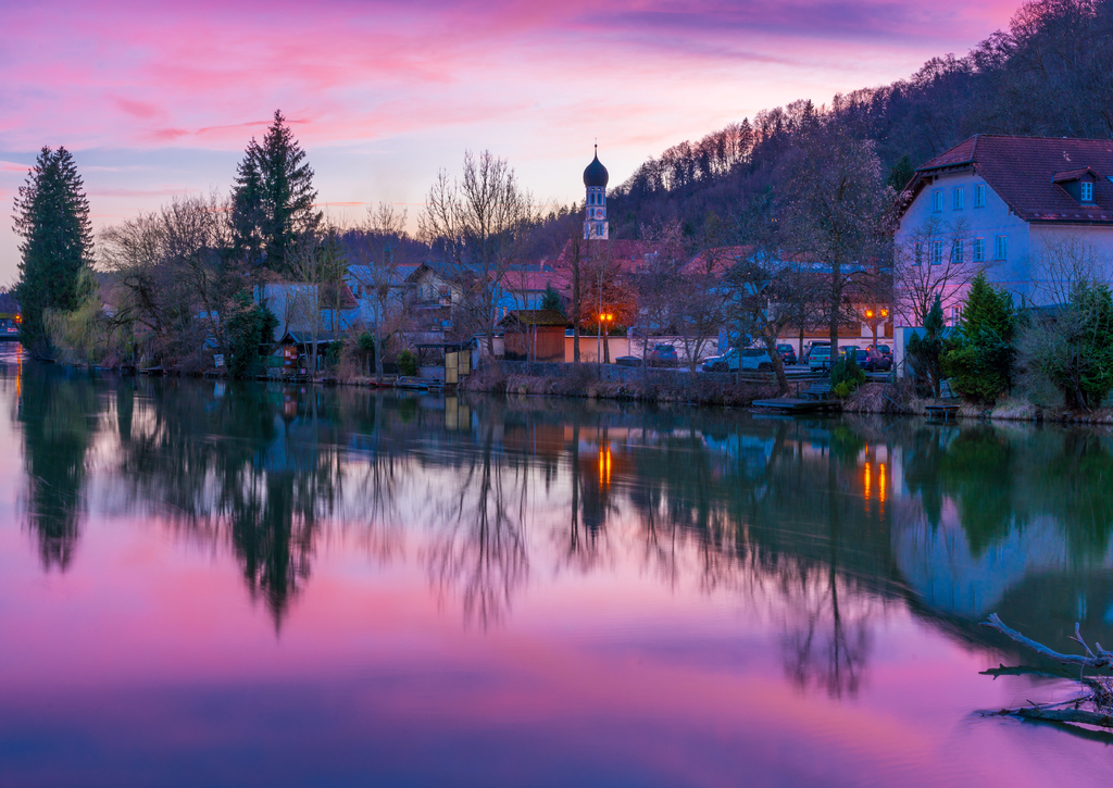 Lais Puzzle - Abenddämmerung am Loisachufer in Wolfratshausen - 100, 200, 500 & 1.000 Teile p-257037
