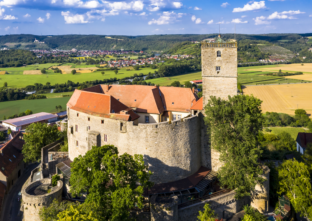 Lais Puzzle - Luftaufnahme, Burg Guttenberg, Haßmersheim, Odenwald, Baden-Württemberg, Deutschland - 500 & 1.000 Teile p-257659