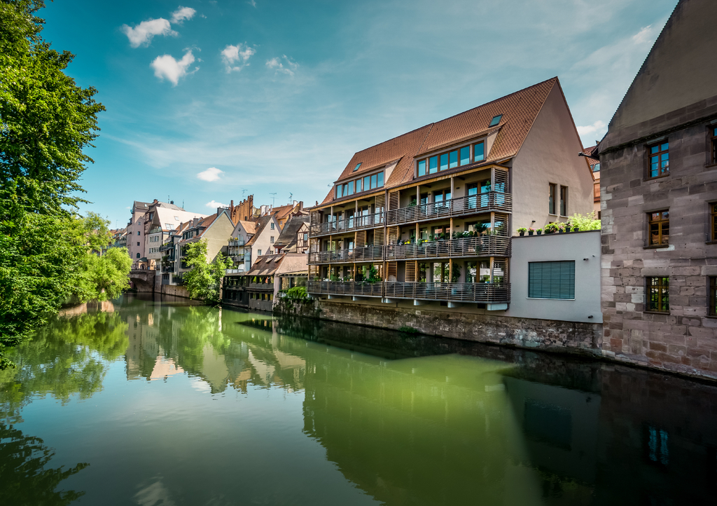 Lais Puzzle - Nürnberg, Blick vom Henkersteg zur Karlsbrücke, Pegnitz - 1.000 Teile p-257905