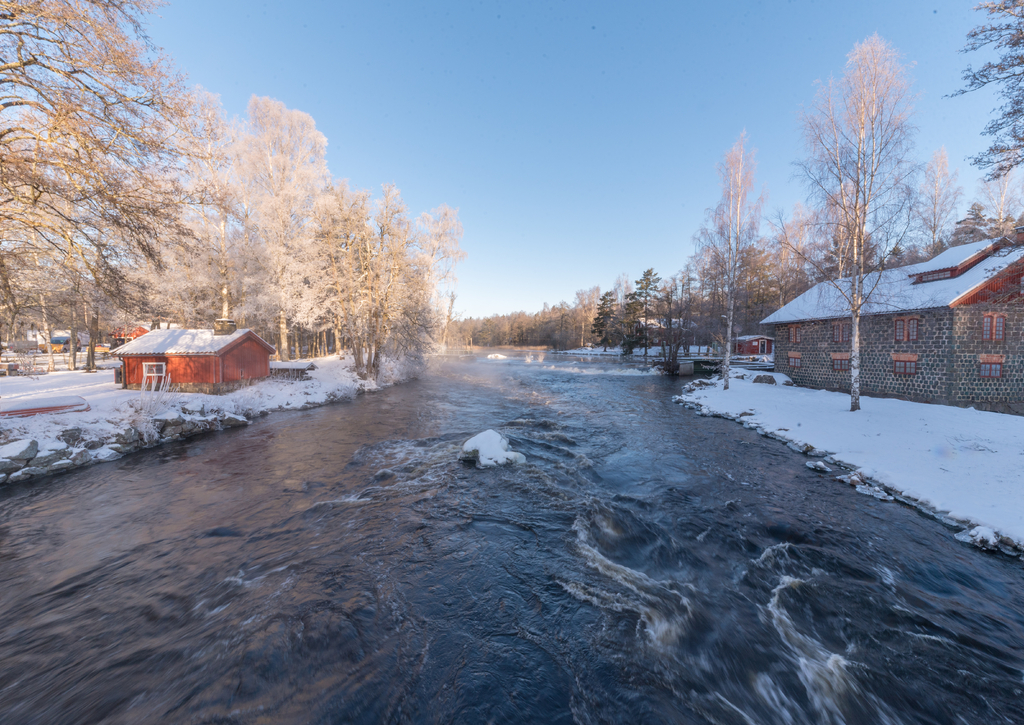 Lais Puzzle - Sonnenaufgang über Wasser am Knappforsen Lunedet bei Karlskoga Schweden - 100, 200, 500 & 1.000 Teile p-261907
