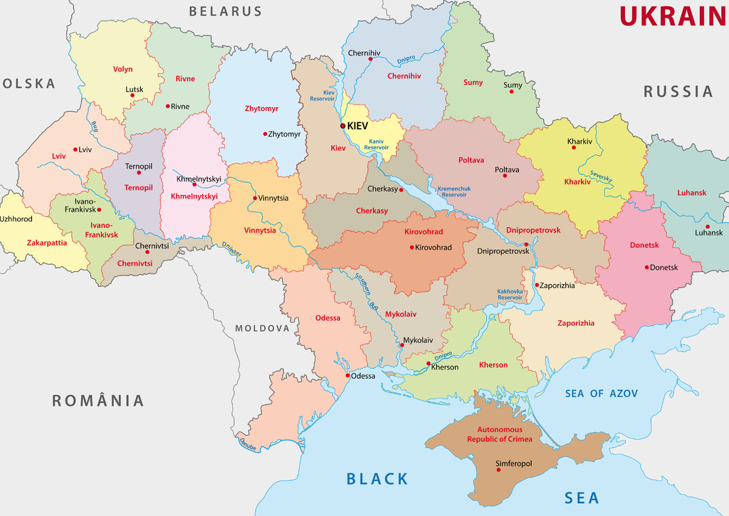 Lais Puzzle - Ukraine Administrativ Verwaltungsgliederung - 100, 200, 500, 1.000 & 2.000 Teile p-269521