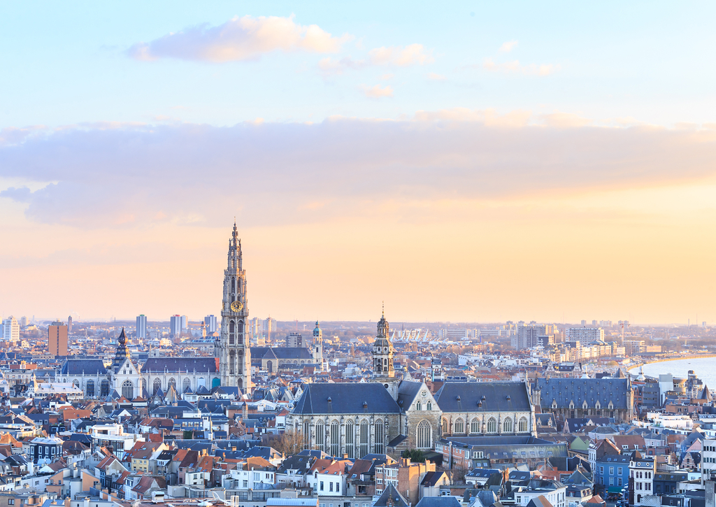 Lais Puzzle - Blick über Antwerpen mit der Kathedrale Unserer Lieben Frau aufgenommen - 100, 200, 500 & 1.000 Teile p-271551