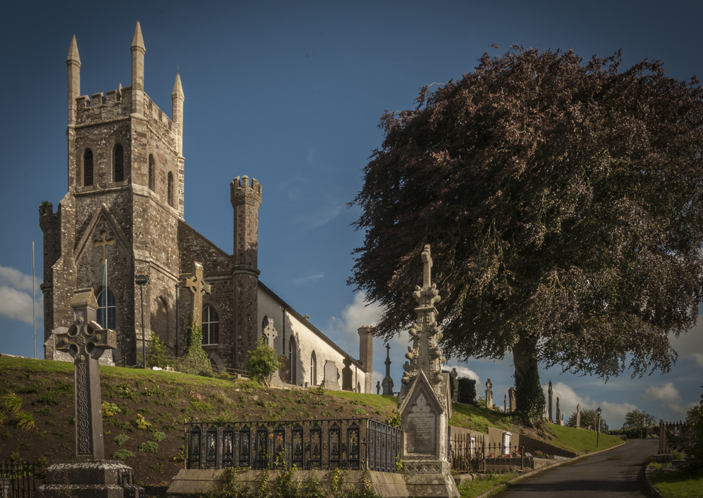 Lais Puzzle - Killeshin Parish Church und Copper Beech Tree an der Grenze zwischen den Grafschaften Carlow und Laois, Irland - 100, 200, 500 & 1.000 Teile p-272941