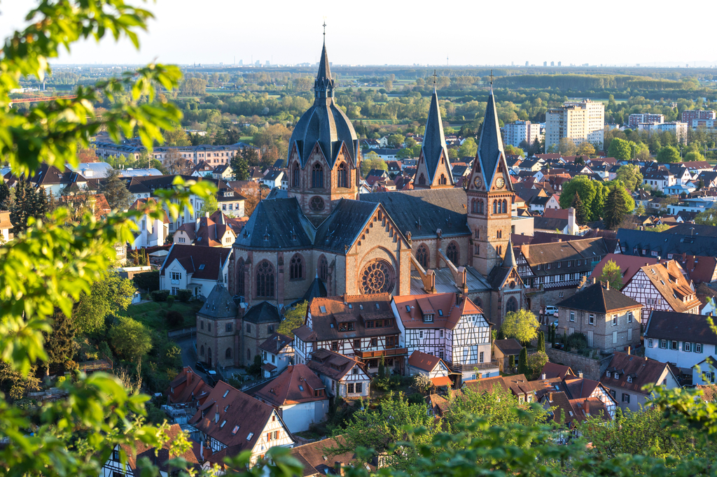 Lais Puzzle - Ansicht der historischen Stadt Heppenheim Bergstraße, Land Hessen, Deutschland. - 2.000 Teile p-278212