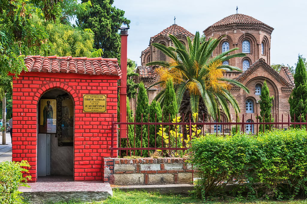 Lais Puzzle - Thessaloniki, Griechenland: Panagia-Chalkeon-Kirche, Thessaloniki, Griechenland. Die Panagia Chalkeon Kirche wurde im Jahr 1028 gegründet. Thessaloniki - 2.000 Teile p-279557