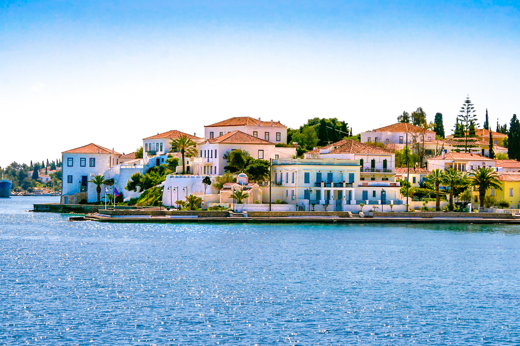 Lais Puzzle - Gebäude der Insel Spetses im Saronischen Golf in der Nähe von Athen. Ideales Reiseziel für ruhige Ferien. Griechenland - 2.000 Teile p-281826