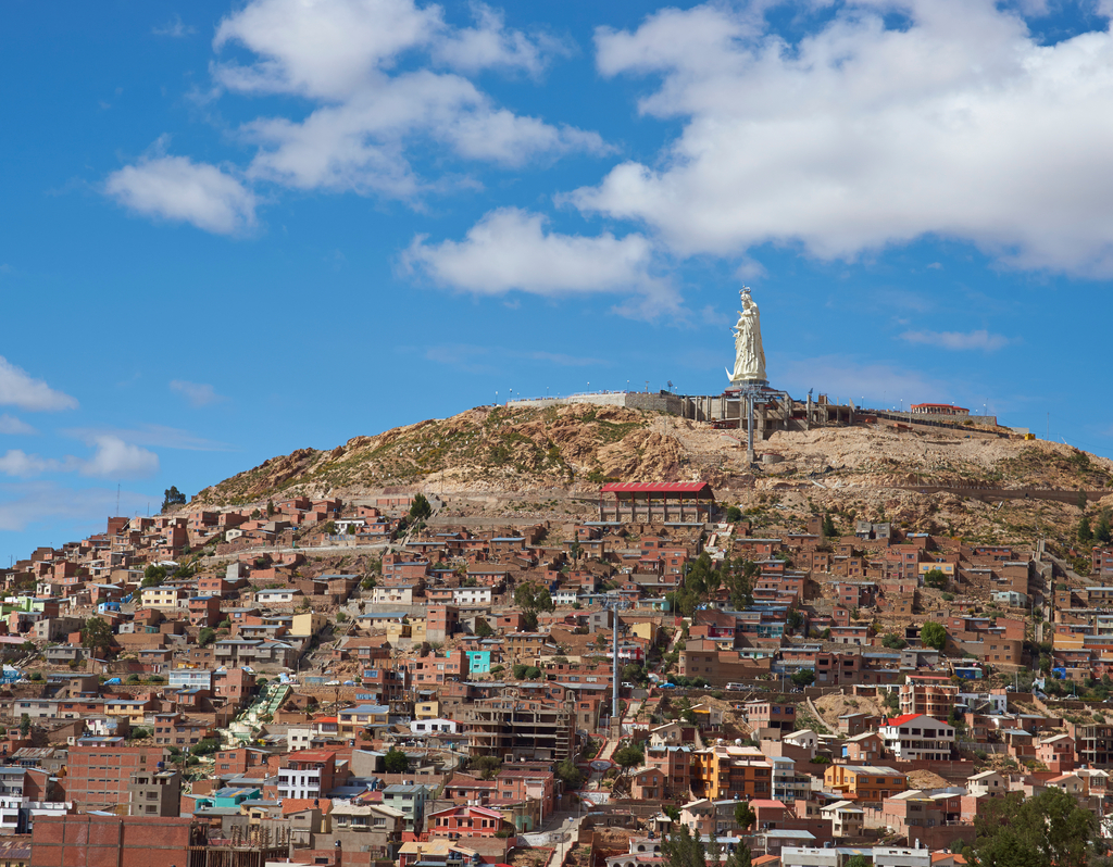 Lais Puzzle - Statue von Christus dem Erlöser auf einer Anhöhe über der Bergbaustadt Oruro auf dem Altiplano von Bolivien - 40, 100, 200, 500, 1.000 & 2.000 Teile p-285715