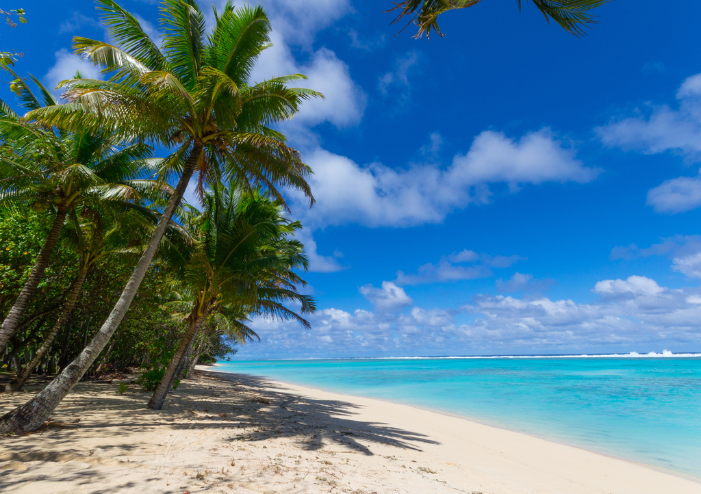 Lais Puzzle - Weißer Strand auf einer einsamen Insel in Rarotonga, Cookinseln - 1.000 Teile p-287489