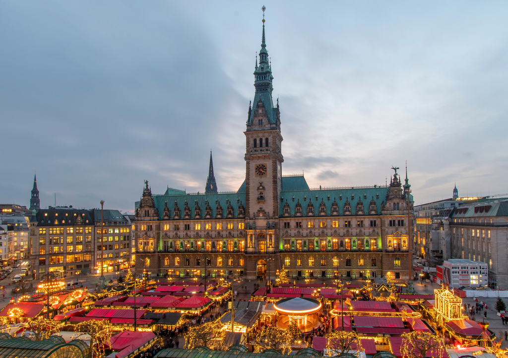 Lais Puzzle - Hamburg zu Weihnachten - Weihnachtsmarkt auf dem Rathausmarkt - 1.000 Teile p-289043
