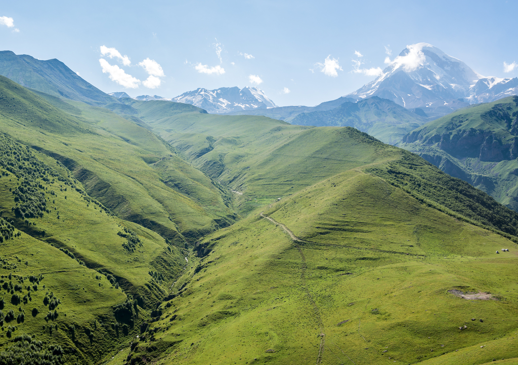 Lais Puzzle - Luftaufnahme im Großen Kaukasusgebirge mit dem Berg Kazbek, Georgien - 1.000 Teile p-291749