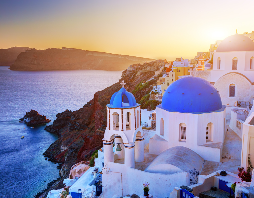 Lais Puzzle - Die Stadt Oia auf der Insel Santorin, Griechenland, bei Sonnenuntergang. Ägäisches Meer - 40, 100, 200, 500, 1.000 & 2.000 Teile p-291949
