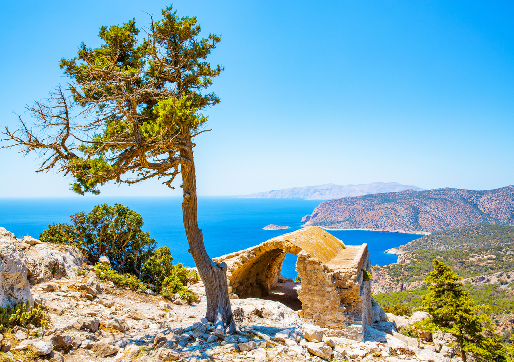 Lais Puzzle - Historische Ruine und Pinienbaum, Mediterranea, Insel Rhodos, Griechenland - 1.000 Teile p-292349