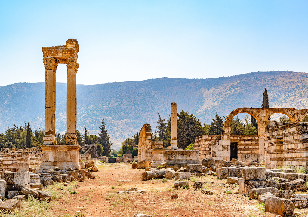 Lais Puzzle - Die Umayyadenstadt Anjar im Libanon. Sie liegt etwa 50 km östlich von Beirut und wurde 1984 von der UNESCO zum Weltkulturerbe erklärt. - 1.000 Teile p-303689