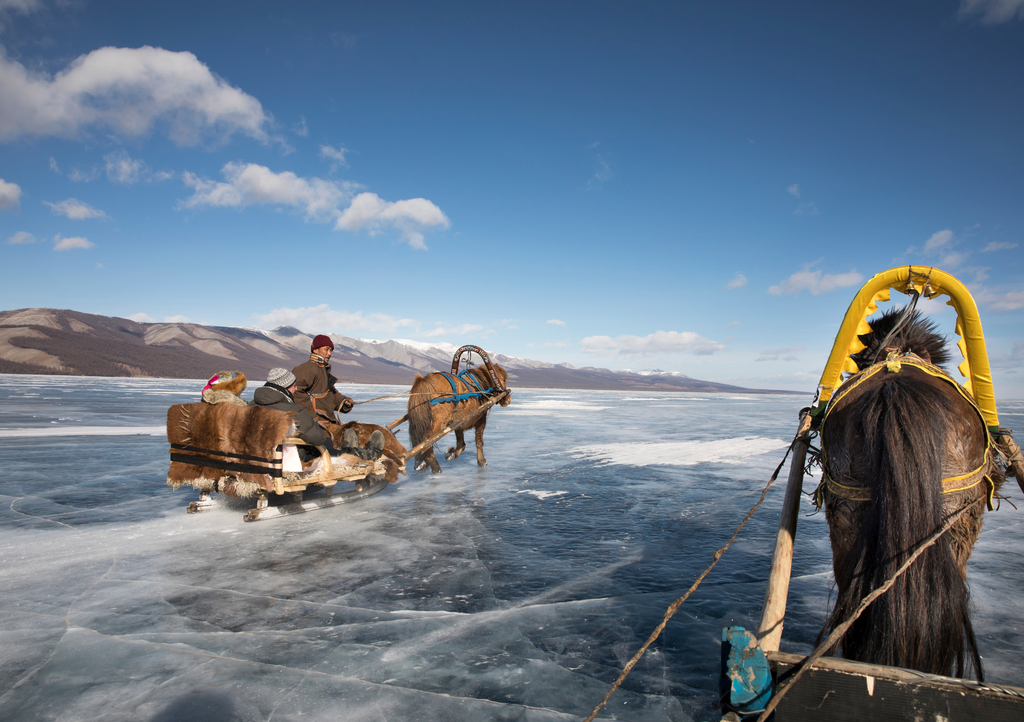Lais Puzzle - Schlittenfahrt auf dem eisbedeckten See Khovsgol, Mongolei - 1.000 Teile p-306065