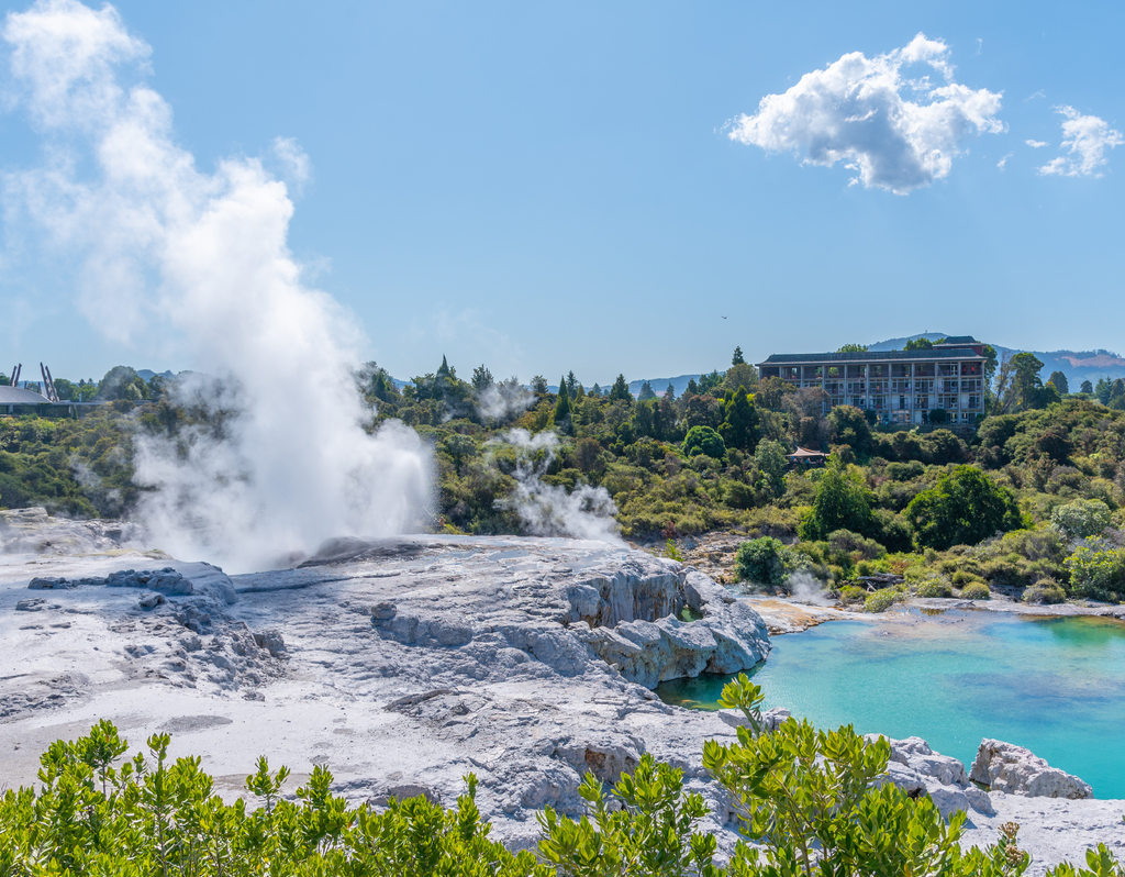 Lais Puzzle - Pohutu-Geysir im Dorf Te puia bei Rotorua, Neuseeland - 40, 100, 200, 500, 1.000 & 2.000 Teile p-307429