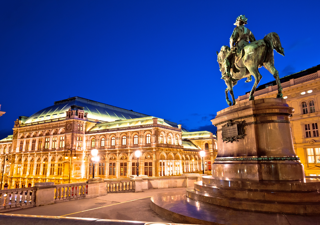 Lais Puzzle - Wiener Staatsoper Platz und Architektur Abendansicht - 1.000 Teile p-309551