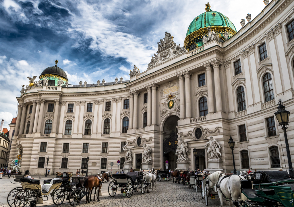 Lais Puzzle - Präsidentenresidenz, Wiener Hofburg, mit Fiakerpferden und Kutschen in der Wiener Innenstadt in Österreich - 1.000 Teile p-309779