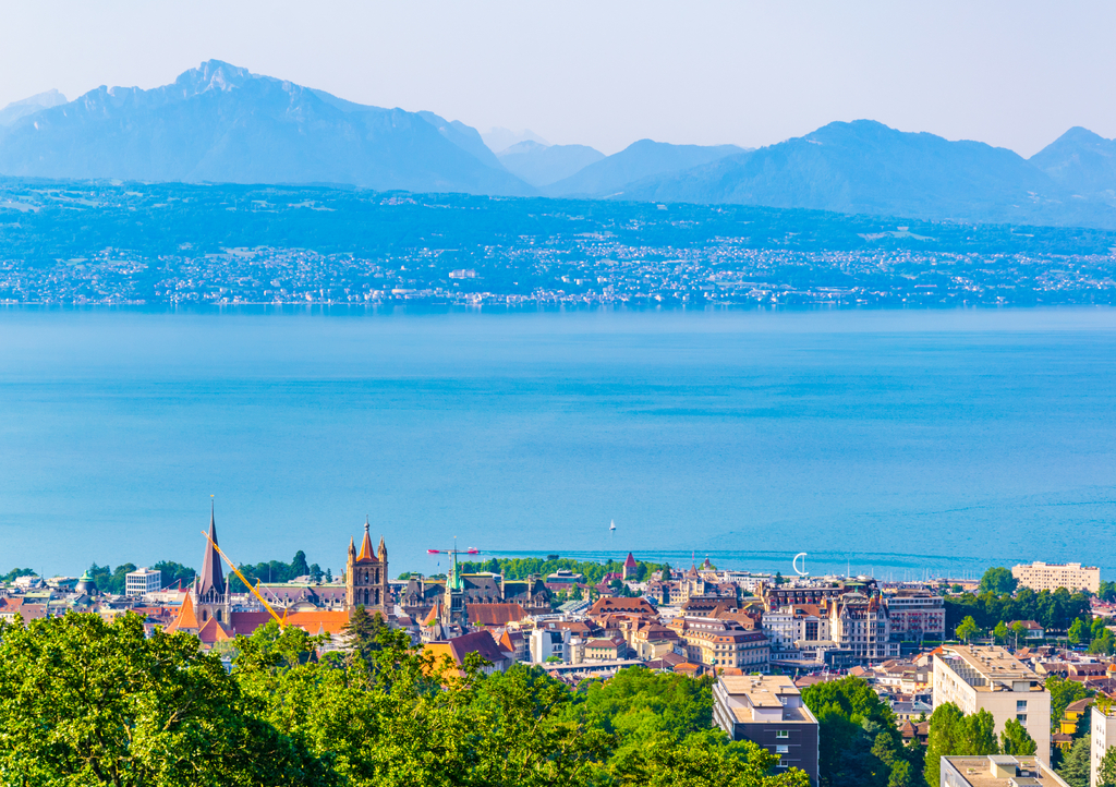 Lais Puzzle - Luftaufnahme der Schweizer Stadt Lausanne, Schweiz - 1.000 Teile p-314249