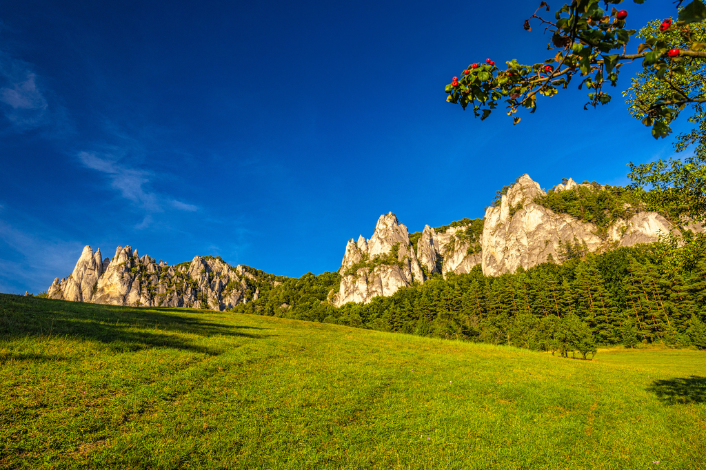 Lais Puzzle - Berglandschaft mit felsigen Gipfeln im Hintergrund im Sommer. Das Nationale Naturschutzgebiet Sulov Rocks, Slowakei, Europa - 2.000 Teile p-315348