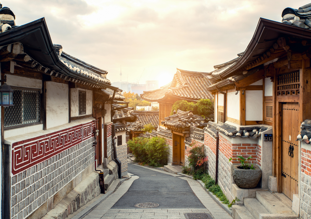 Lais Puzzle - Traditionelle koreanische Architektur im Hanok-Dorf Bukchon in Seoul, Südkorea - 1.000 Teile p-317933