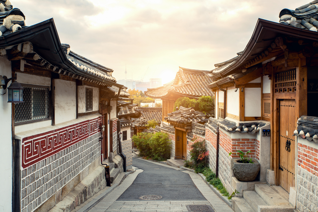 Lais Puzzle - Traditionelle koreanische Architektur im Hanok-Dorf Bukchon in Seoul, Südkorea - 2.000 Teile p-317934