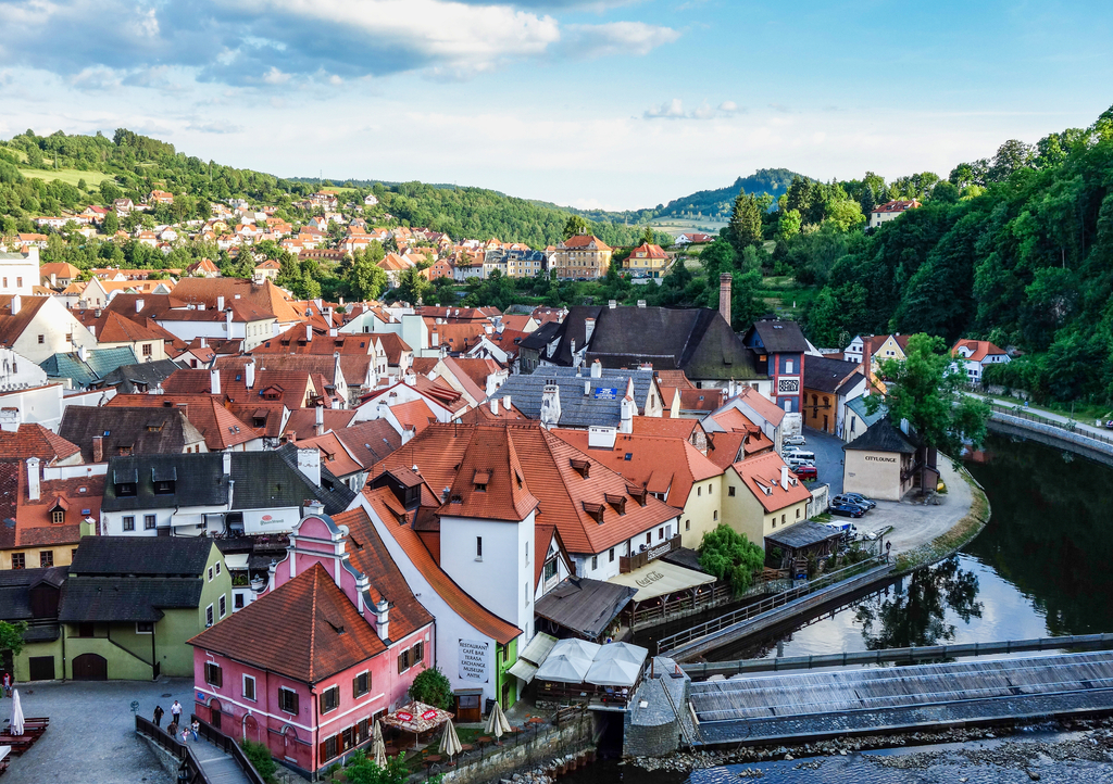 Lais Puzzle - St. Veitskirche und Stadtbild von Cesky Krumlov, Tschechische Republik. UNESCO-Welterbestätte - 1.000 Teile p-319517
