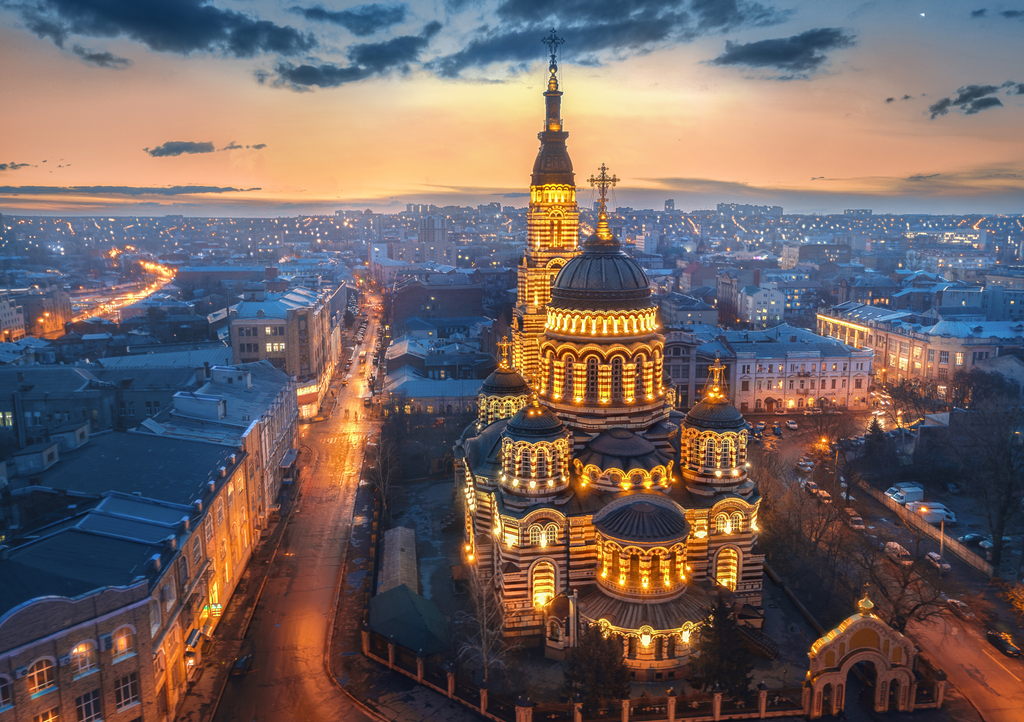 Lais Puzzle - Orthodoxe Verkündigungskathedrale in Charkow - Luftaufnahme - 1.000 Teile p-320621