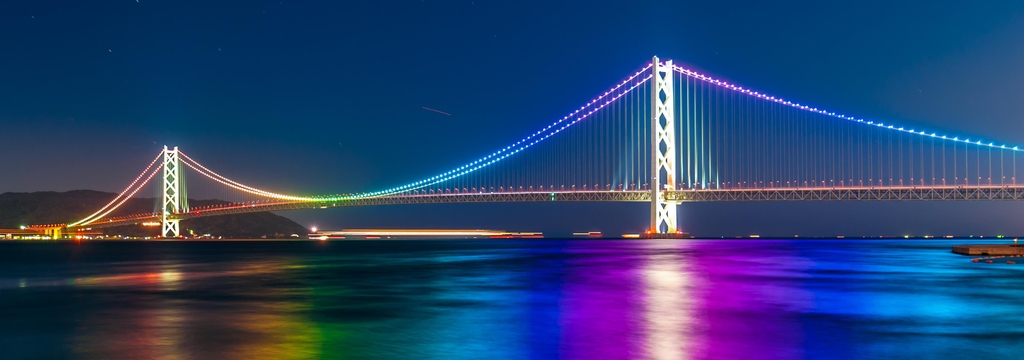 Lais Puzzle - Akashi Kaikyo Brücke am Hafen von Kobe, Japan, Panorama - 1.000 Teile p-324382