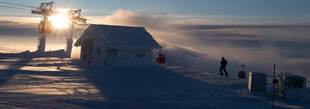Lais Puzzle - Sonnenuntergang über dem Skigebiet åre in Nordschweden, Panorama - 1.000 Teile p-325477