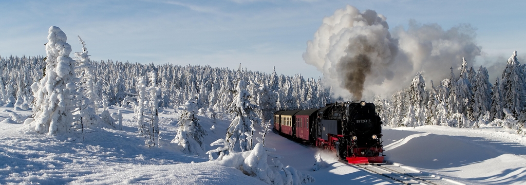 Lais Puzzle - Die Brockenbahn mit der Lok 99 7241-5 der Harzer-Schmalspurbahne, Panorama - 1.000 Teile p-325918