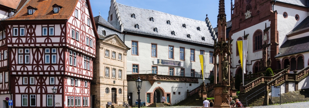 Lais Puzzle - Aschaffenburg Stiftsplatz Stifsbrunnen, Panorama - 1.000 Teile p-325950