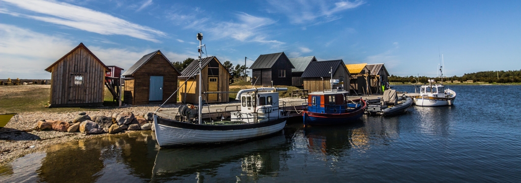 Lais Puzzle - Faro, Gotland: Hafen in Faro auf Gotland, Schweden, Panorama - 1.000 Teile p-326323