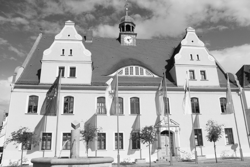 Lais Puzzle - Rathaus in Doberlug-Kirchhain in schwarz weiß - 2.000 Teile p-327898