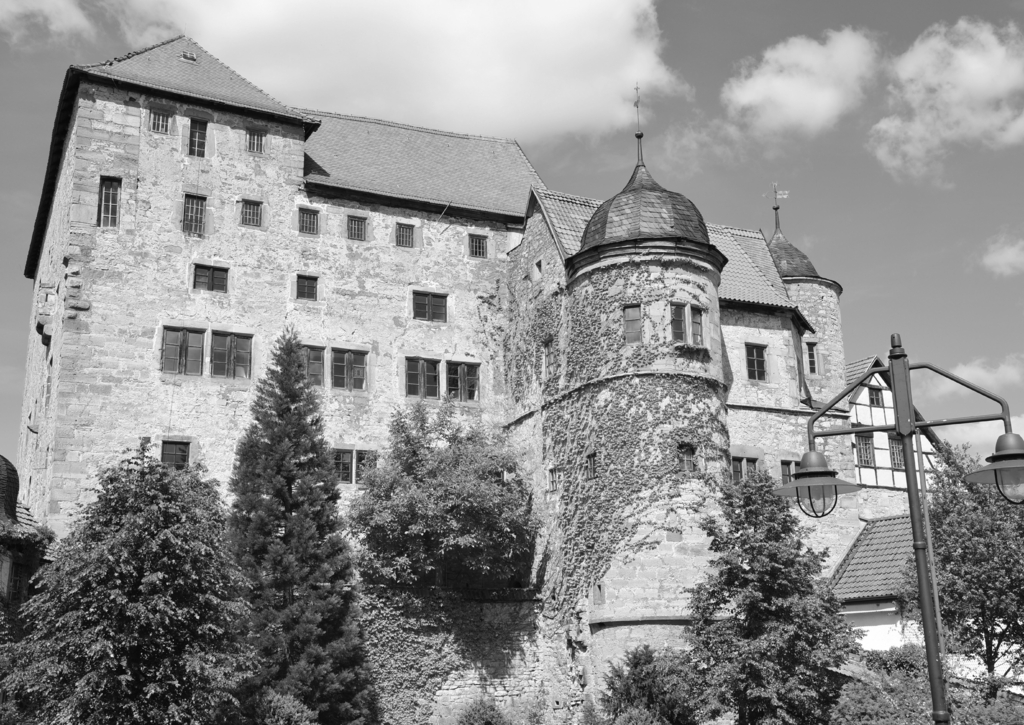 Lais Puzzle - Johanniterburg Kühndorf in schwarz weiß - 500, 1.000 & 2.000 Teile p-330194