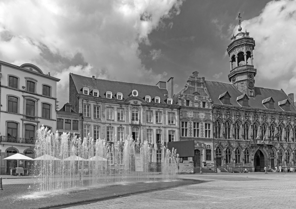 Lais Puzzle - Mons, Wallonie, Belgien in schwarz weiß - 500, 1.000 & 2.000 Teile p-330506