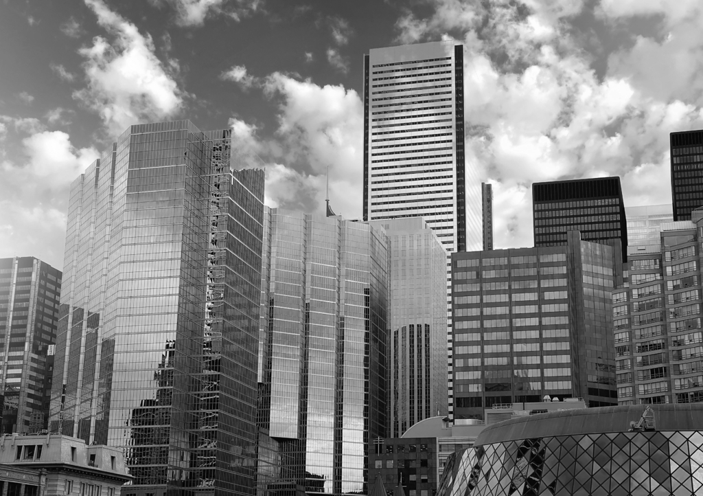 Lais Puzzle - Skyline des Finanzdistrikts von Toronto in schwarz weiß - 1.000 Teile p-331143