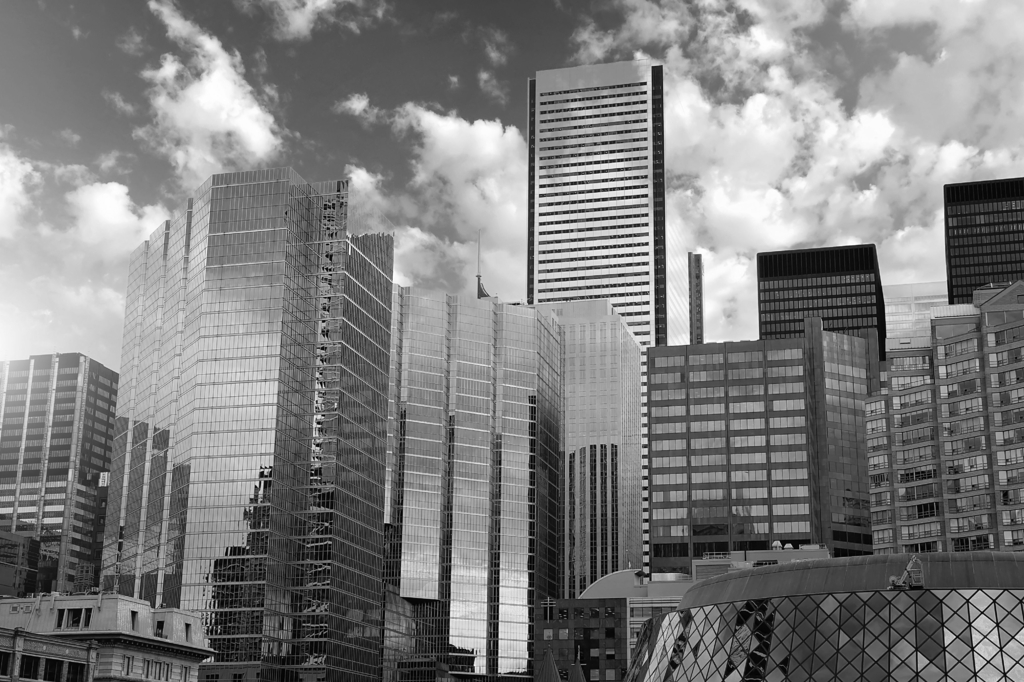 Lais Puzzle - Skyline des Finanzdistrikts von Toronto in schwarz weiß - 2.000 Teile p-331144