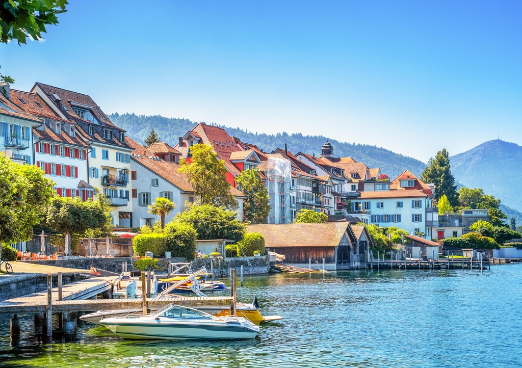 Lais Puzzle - Uferpromenade, Altstadt, Zug, Zugersee, Schweiz - 1.000 Teile p-343106
