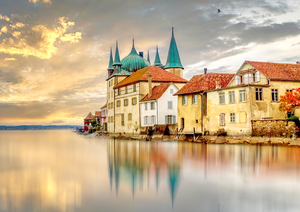 Lais Puzzle - Blick auf den Untersee, Steckborn, Schweiz - 1.000 Teile p-343509