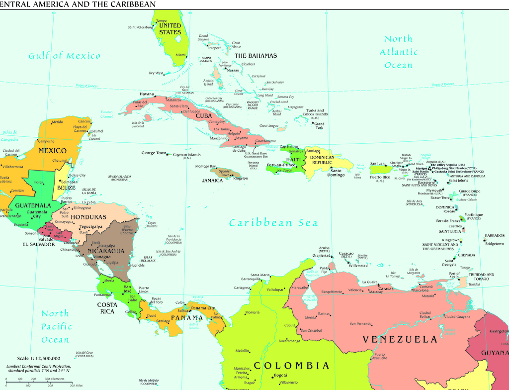 Lais Puzzle - Landkarte Zentralamerika und Karibik - 1.000 Teile p-348442