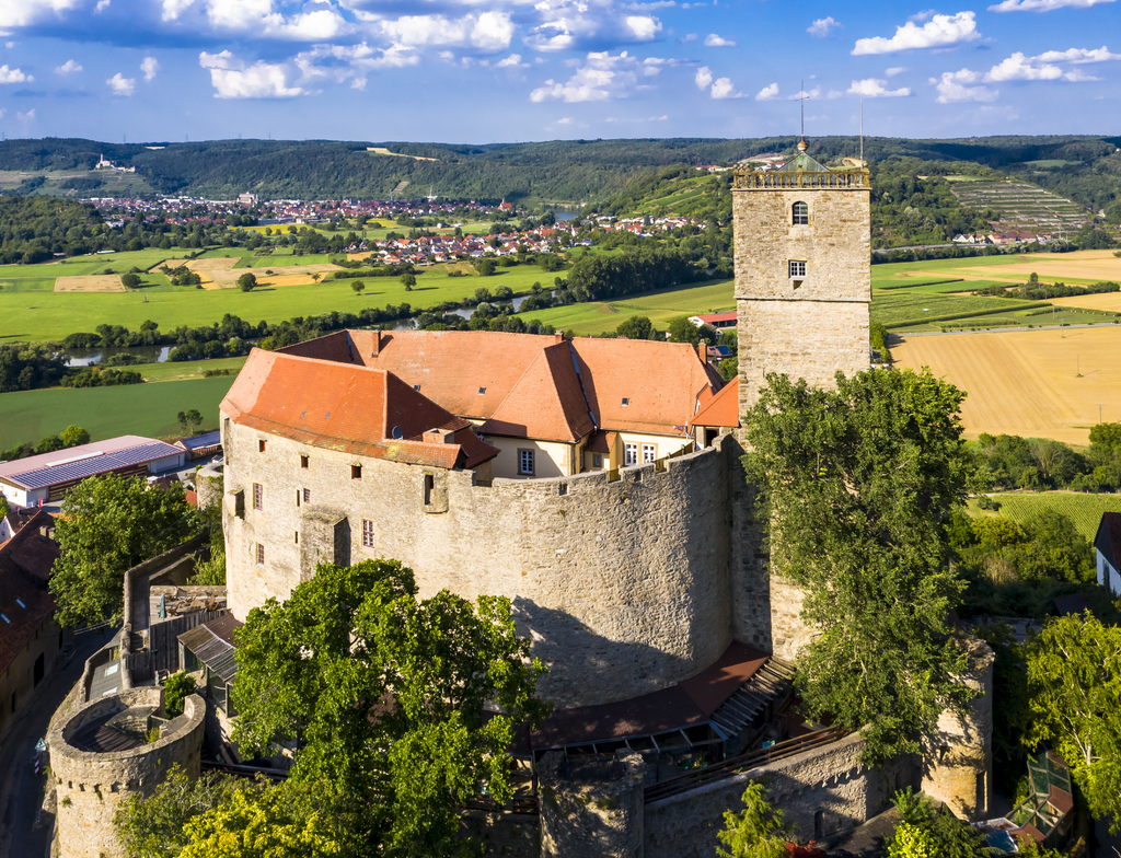 Lais Puzzle - Luftaufnahme, Burg Guttenberg, Haßmersheim, Odenwald, Baden-Württemberg, Deutschland - 1.000 Teile p-348998