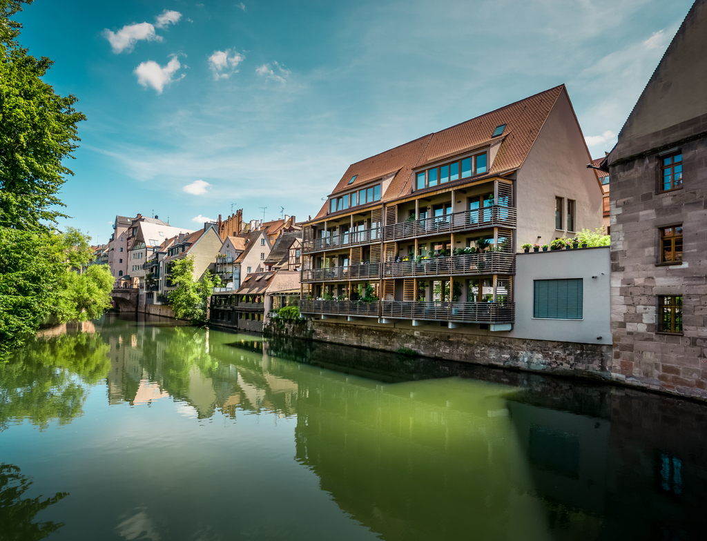 Lais Puzzle - Nürnberg, Blick vom Henkersteg zur Karlsbrücke, Pegnitz - 1.000 Teile p-349017