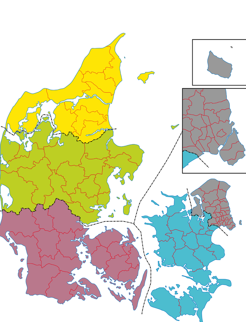 Lais Puzzle - Verwaltungsgliederung Dänemark, Karte - 1.000 Teile p-349125
