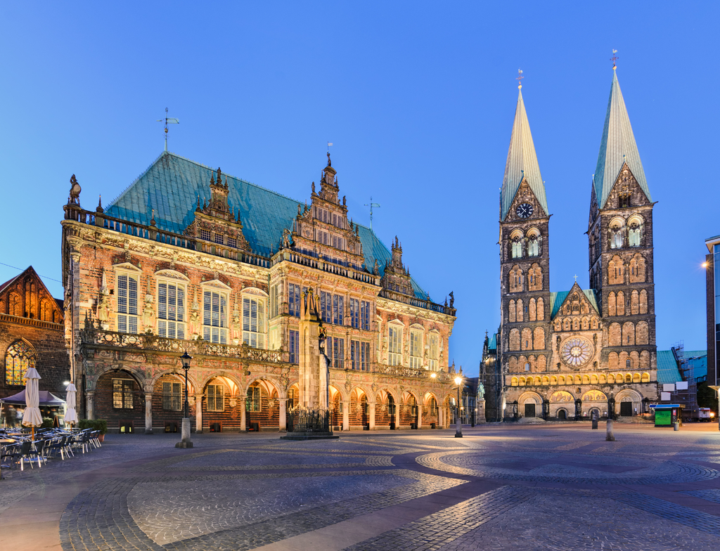 Lais Puzzle - Ansicht von Rathaus und Dom zu Bremen, Bremen, Deutschland - 1.000 Teile p-349584