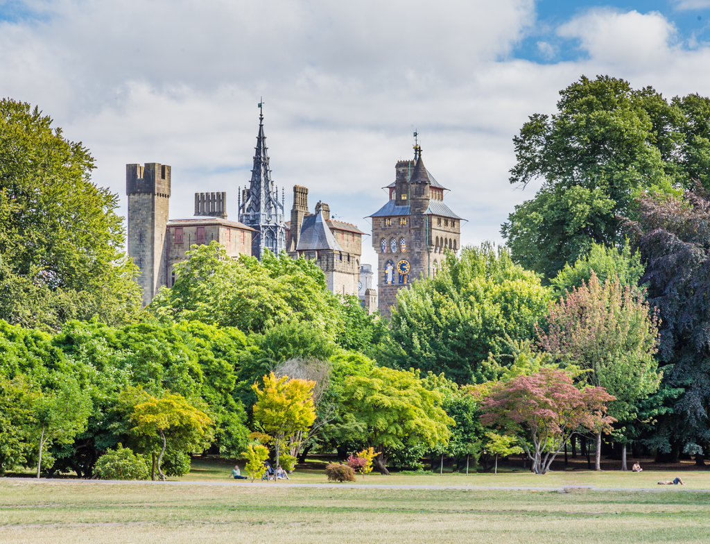 Lais Puzzle - Blick auf das Schloss von Cardiff vom Bute-Park im Zentrum von Cardiff, Wales, UK - 1.000 Teile p-350074