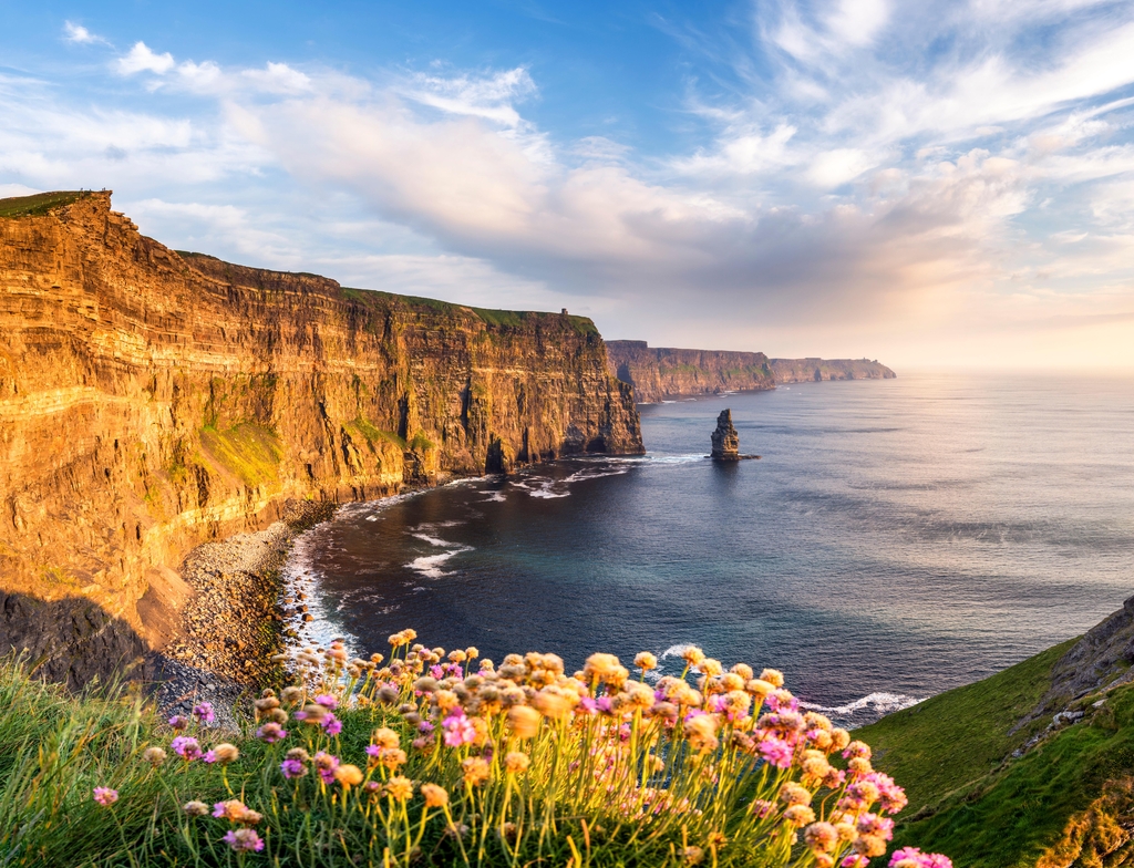 Lais Puzzle - Sonnenuntergang an den Cliffs of Moher, Grafschaft Clare, Provinz Munster, Republik Irland, Europa - 1.000 Teile p-352751