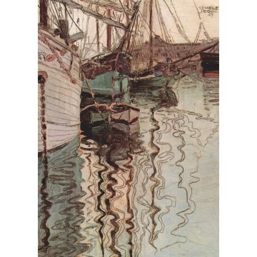 Lais Puzzle - Egon Schiele - Segelschiffe im wellenbewegtem Wasser (Der Hafen von Triest) - 1.000 Teile